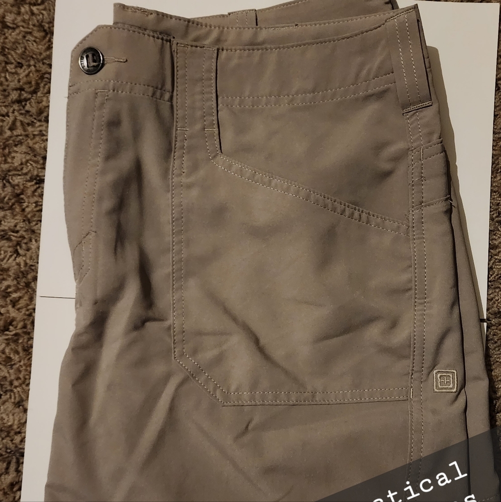 511 Tactical Khaki Shorts, worn once for uniform, dri fit, light weight
